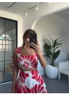 BEYAZ KARIŞIK DESENLİ CROP ETEK TAKIM