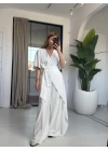 BEYAZ KISA KOL BAĞLAMA DETAYLI TAKIM
