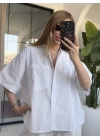 BEYAZ KISA KOL POPLİN GÖMLEK