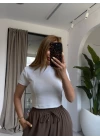 BEYAZ MASSİMO CROP T-SHİRT