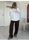 Beyaz Poplin Kumaş Basic Oversize Gömlek