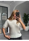 BEYAZ PUL DETAYLI KISA KOL TRİKO