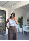 BEYAZ TEK OMUZ GOLD AKSESUARLI BLUZ