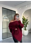 BORDO ASİMETRİK KAYIK YAKA TRİKO