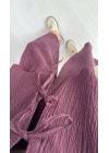 Bordo Bağlama Detay Yelek Takım