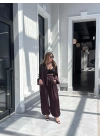 BORDO BOMBER SATEN CEKET