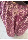 BORDO FIRFIRLI ŞİFON ELBİSE