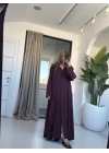 BORDO KEMERLİ PREMİUM KALİTE MODAL GÖMLEK ELBİSE
