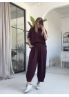 Bordo Kısa Kol Modal Relax Takım