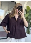 MÜRDÜM KISA KOL POPLİN GÖMLEK