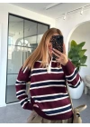 BORDO KREM POLO YAKA KAZAK