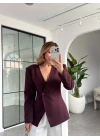 BORDO LUNA BELDEN OTURTMALI BLAZER CEKET