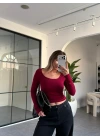 BORDO OYSH MARKA U YAKA BLUZ