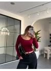 BORDO OYSH MARKA U YAKA BLUZ