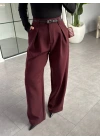 BORDO PİLELİ İÇTEN PERVAZLI PANTOLON