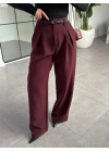 BORDO PİLELİ İÇTEN PERVAZLI PANTOLON