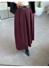 BORDO PİLİSELİ KEMERLİ ETEK
