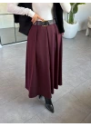 BORDO PİLİSELİ KEMERLİ ETEK