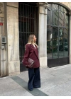 BORDO TEK DÜĞMELİ OVERSİZE BLAZER CEKET