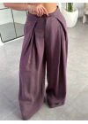 BORDO TENSEL KEMERLİ CEKET PANTOLON TAKIM