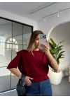 BORDO VATKALI KISA KOLLU TRİKO
