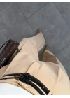 CAMEL ÇİFT KEMERLİ PİLELİ PANTOLON