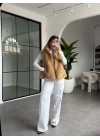 CAMEL FERMUARLI KÜRK YELEK