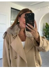 CAMEL KÜRK YAKA TRENÇKOT