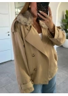 CAMEL KÜRK YAKA TRENÇKOT