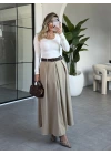 CAMEL PİLİSELİ KEMERLİ ETEK