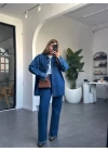 DENİM ZIMBA BASKILI GÖMLEK PANTOLON TAKIM