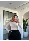 EKRU DİLVİN KAYIK KAYA MODAL KAŞMİR BLUZ