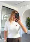 EKRU KISA KOL KALP NAKIŞLI TRİKO