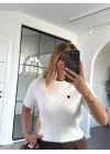 EKRU KISA KOL KALP NAKIŞLI TRİKO