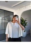 EKRU KISA KOL MODAL BLUZ 30675
