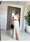EKRU OMZU AÇIK ETEKLİ TAKIM