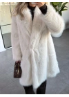 Ekru Premium Marka Model Uzun Suni Kürk
