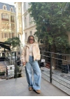 EKRU TÜYLÜ KAŞE BOMBER CEKET