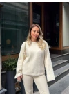 EKRU YUMOŞ DOKULU KAŞMİR KAZAK