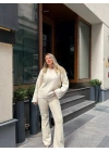 EKRU YUMOŞ DOKULU KAŞMİR KAZAK