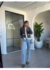 FÜME KREM ETEĞİ PİLELİ HIRKA