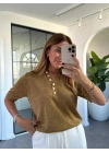 GOLD SİMLİ TRİKO KISA KOL KAZAK