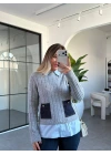 GRİ GÖMLEK YAKA TRİKO KAZAK