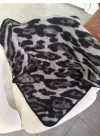 GRİ LEOPAR DESEN ÜÇGEN ŞAL
