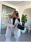 GRİ ÇİFT CEPLİ KRUVAZE YAKA CEKET