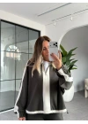 HAKİ KREM ŞERİT DETAYLI MODAL TAKIM