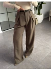 HAKİ PİLELİ İÇTEN PERVAZLI PANTOLON