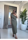 HAKİ TEK OMUZ ETEKLİ TAKIM