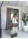 HAKİ TULİPA ETNİK DESEN TAKIM