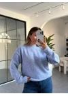 İNDİGO MELANJ DİLVİN BİSİKLET YAKA YUMUŞAK DOKULU KAZAK